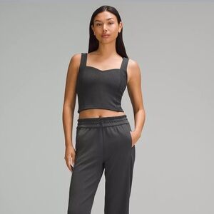 Ribbed Softstreme Sweetheart Tank Top Black